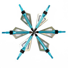 12pcs 100Grain Blue Broadhead for Carbon Fiberglass Aluminum Arrow Bolt Head Point Hunting Archery Bow 3 Blades Outdoor 2024 - buy cheap