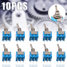 10pcs Durable MTS-202 6-Pin DPDT Switch ON-ON 6A 125V AC Miniature Mini Electrical Blue Toggle Switches 2 Positions Mayitr 2024 - buy cheap