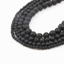 Natural Black Volcanic Lava Stone Round Shape Natural Stone Beads Wholesale DIY Jewelry Bracelet Making 4/6/8/10/12mm Bead 2024 - buy cheap
