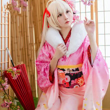 In solitude Cosplay Kasugano Sora Cos Japanese New Year Kimono Lolita Cosplay Costume Kimono+Bib+ Headwear+Socks 2024 - buy cheap