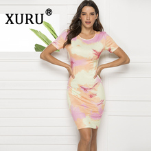 XURU-vestido estampado de verano para mujer, vestido informal ajustado, Sexy, a la cadera 2024 - compra barato