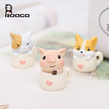 Roogo Pet In Cup Fridge Magnet Souvenir Resin Animal Pattern Refrigerator Magnetic Message Sticker Home Decoration Accessories 2024 - buy cheap