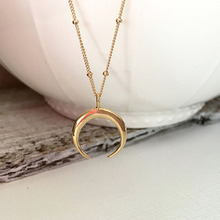 Statement Gold Horn Necklace, maxi Long Crescent Moon Necklace,Double Horn Necklace For Women Charm Jewelry L122 2024 - buy cheap