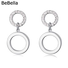 BeBella-pendientes colgantes de cristal de forma redonda, hechos con cristal checo auténtico 2024 - compra barato
