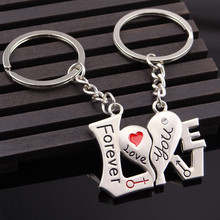 Lovers' Keychain Zinc Alloy LOVE Heart-Shaped Couple Keyring Creative Forever Love Valentine's Day Gifts Wedding Present 2024 - buy cheap
