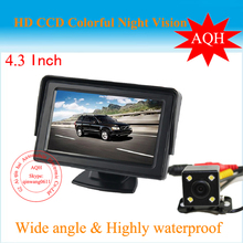Free Shipping 4.3" TFT LCD Monitor + Car Rear View Reverse Kit IR Color Camera Waterproof Factory Promotion 2024 - buy cheap