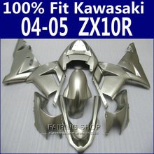 Injection mold For Kawasaki Ninja Fairings Zx10r 2004 2005 04 05 ( Pure silver ) Fairing kit EMS free x66 2024 - buy cheap