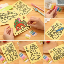 5pcs/lot 16cm Kids Diy Color Sand Painting Art Creative Drawing Toys Sand Paper Learn To Art Crafts Education Toys For Children 2024 - buy cheap