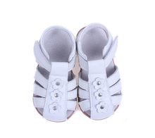 girls sandals genuine leather toddler shoes red pink white  closed toe summer  flowers fashion durable quality SandQ baby 2024 - buy cheap