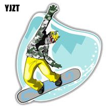 YJZT 10.8CM*12.7CM Fashion Snowboarder Cool Jumping  PVC Motorcycle Car Sticker 11-00349 2024 - buy cheap