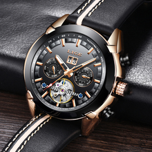Mechanical Watch LIGE Luxury Automatic Mechanical Watches Male Military Leather Waterproof Sport's Watch Men Business Wristwatch 2024 - buy cheap