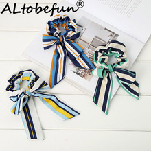 ALTOBEFUN Bow Hairband For Women Lady Fashion Printed Fabric Girl Hair Accessories Female Ponytail Hair Holder Rope TC016 2024 - buy cheap