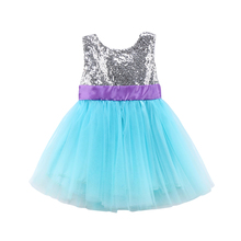 Princess Baby Girl Dress Summer Sleeveless Sequins Tutu Ball Gown Bow Formal Pageant Party Dresses Children Clothes 2024 - buy cheap