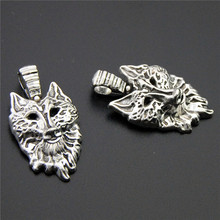 10pcs  Silver Color Wolf Head Charm Pendant For Bracelet Necklace Jewelry Accessories Making Handmade A2264 2024 - buy cheap