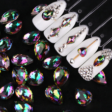 10 Uds diamantes de imitación para uñas gota de agua Oval llama cristal uñas gemas piedras accesorio para decoración de uñas decoración 3D manicura BE649 2024 - compra barato