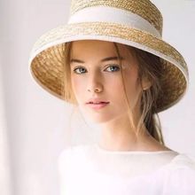 01901-axi 2019 new summerHepburn style  grace bowknot lady handmade straw bucket cap women leisure paper hat 2024 - buy cheap