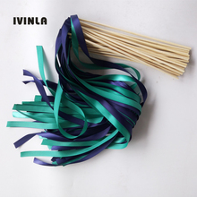 50pcs/lot  Dark Blue stain ribbon wedding  wands Without Bells for wedding decoration 2024 - buy cheap