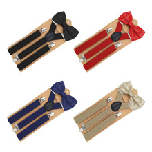 2.5x110cm gravata borboleta colorida com suspensórios, bonito conjunto de gravata borboleta em poliéster com enfeites em y para adulto, cinto ajustável 2024 - compre barato