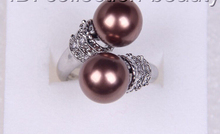 FREE shipping> >>>stunning big 10mm round coffee south sea shell pearl ring m614 2024 - buy cheap