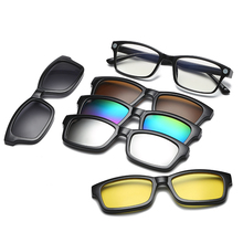 5 lens Clip on Sunglasses clip on glasses square Lens Men Women mirror clip Sun Glasses Night Vision Driving sunglasses for men 2024 - buy cheap