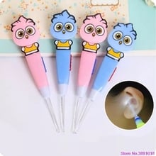 New Cartoon Owl Luminous Earpick LED Light Ear Cleaning Spoon Baby Earwax Removing Safe Tool Kids Nursing Care 2024 - buy cheap