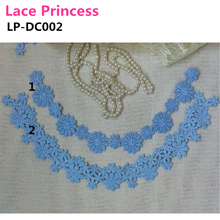10 PCS LP-DC002 DIY blue polyester embroider lace patches Venise collar Lace flowers Lace Applique Garment accessories 2024 - buy cheap