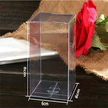 Caja de plástico transparente de PVC para organizar joyas, dulces y productos pequeños, caja de regalo de 6x6x8cm, 50 Uds. 2024 - compra barato