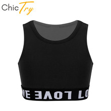 Chic30-traje esportivo infantil feminino, sem mangas, roupa para dança de rua, palco, jazz, ginástica, balé, infantil 2024 - compre barato