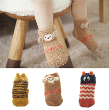 Stylish New Design 1 pair Baby Infant Newborn Socks Winter 100% Cotton Suitable for 1-4Year Cute Baby Non-slip Plush Floor socks 2024 - buy cheap