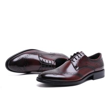 Sapatos masculinos de couro, calçado formal de negócios em vinho tinto e preto 2024 - compre barato