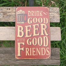 Bear metal sign vintage home bar decoration Tin signs retro painting Drink Good Beer with good friends sign beer 2024 - buy cheap