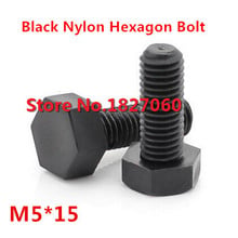 100 Pieces M5*15 Black Nylon Hexagon Socket Bolt Plastic Hex Head Set Screw 2024 - buy cheap