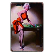 Pin UP Girl Beauty Retro Tin Signs Plaque Metal Vintage Wall Home Restaurant Apartment Art Decor Cuadros 30X20CM  DU-1918 2024 - buy cheap