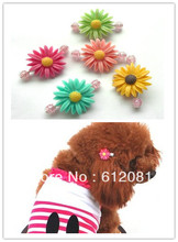 Free shipping pet dog puppy hair grooming bow accessories with clip colorful flower style 20pcs/lot 2024 - buy cheap