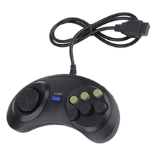 Universal gamepad controle remoto lidar com controlador de jogo clássico com fio 6 botões para sega md2 mac mega drive jogos acessórios 2024 - compre barato