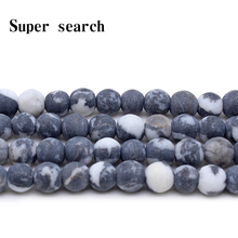 dull polish matte white and black round beads 4/6/8/10/12mm natural stone beads for jewelry making beaded bracelet 2024 - buy cheap