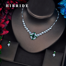 HIBRIDE European Fashion Female Zircon Jewelry Small Set Flowers Necklace Earrings Set Wedding Simple Jewelry Set N-664 2024 - buy cheap