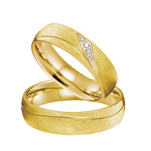 Conjunto de anéis de casamento luxuoso estilo dubai amor para homens e mulheres casamento dourado aliança de dedo para casal 2024 - compre barato