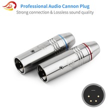 QYFANG 2pcs 4Pin Stainless Steel XLR Speaker Plug Cable Connect Cannon Male Wire Connector Microphone Mixer Amplifier Audio Jack 2024 - buy cheap