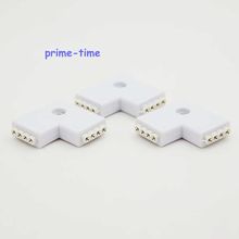 10pcs High Quality 4 Pin L Type Quick Connector for 3528 5050 RGB Led Light Strip Adapter Free shippping 2024 - buy cheap