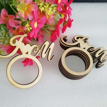 Anéis de guardanapos com corte a laser, decoração personalizada de mesa para casamentos, coração e iniciais 2024 - compre barato