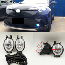 CSGJMY 2PCS LED Cut-Line Lens Fog Lamp 3 Colors Angel Eyes DRL Daytime Running Lights For Toyota CHR C-HR 2016 2017 2018 2019 2024 - buy cheap