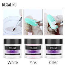 ROSALIND-polvo acrílico transparente para esculpir puntas de uñas, polvo acrílico para manicura, rosa brillante, blanco, 10g 2024 - compra barato