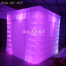 New designed 1 door and 1 window led inflatable photo booth pavilion canopy cube tent ,air photo booth backdrop for party rental 2024 - buy cheap