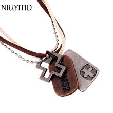 NIUYITID Male Jewelry Vintage Hemp Rope Leather Pendant Necklace Men's Colliers Colar Couro Hand Make Jewellery 2024 - buy cheap