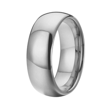 Moda jóias 8mm domed comfort fit alta polimento cor prata mens wedding band titanium anéis do tungstênio 2024 - compre barato