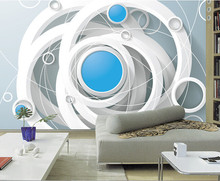 Новейшие 3D фрески, индивидуальные простые Настенные обои с 3 d кольцами, обои для гостиницы, гостиной, дивана, телевизора, спальни 2024 - купить недорого