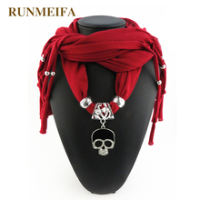 RUNMEIFA Pendant Scarf Cotton New Fashion Women Fashion Alloy Skull Pendant Scarves For Ladies/Girls/Women scarf 2024 - buy cheap