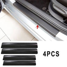 Yawlooc4Pc Black Car Door Plate Stickers Carbon Fiber Look Car Sticker Sill Scuff Cover Anti Scratch Decal Universal For All Car 2024 - buy cheap