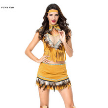 Sexy Women Halloween Indian Princess Costumes Female Warrior Primitive Cosplays Carnival Purim Masquerade Nightclub party dress 2024 - buy cheap